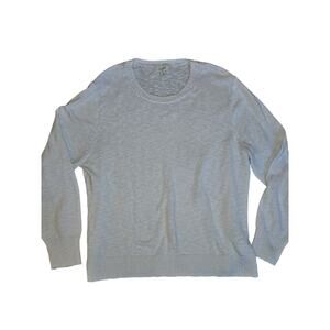 Jcrew slub knit burnout cotton sweater white Womens XL crewneck *